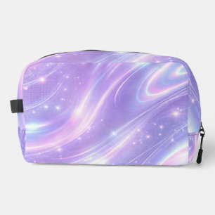 Violet holographic patterns AI art Dopp Kit