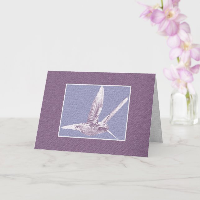 Violet Hummingbird Greeting Card (Orchid)