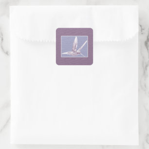 Violet Hummingbird Square Sticker