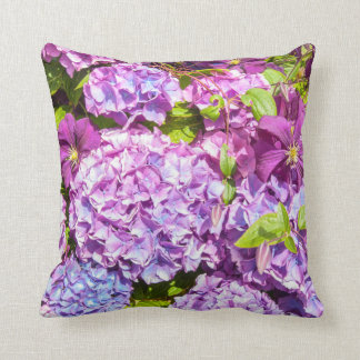 Violet hydrangea, garden pillow