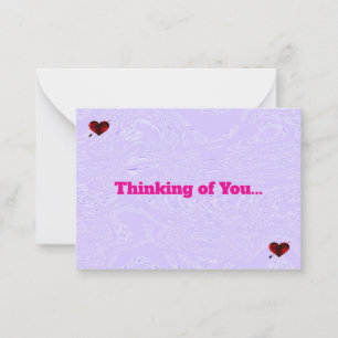 Violet Ice And Hearts Note Cards