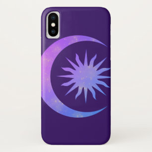 Violet Indigo Purple Moon & Sun Zen iPhone X Case