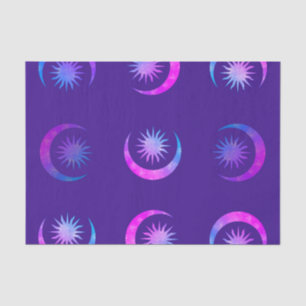 Violet Indigo Purple Moon & Sun Zen Party Package Tissue Paper