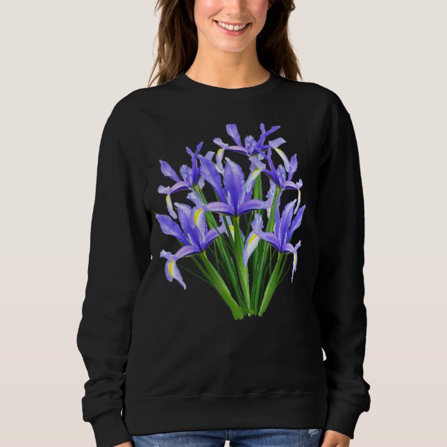 Violet Iris Flowers Sweatshirt (Front)