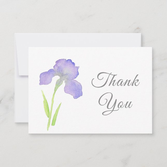 Violet Iris  Thank You Card (Front)