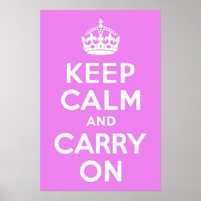 Violet Keep Calm and Carry On Poster (Front)