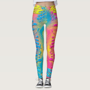 VIOLET LACE -  Digital - Fractal Art - Leggings