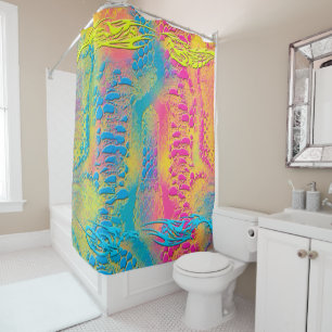 VIOLET LACE -  Digital - Fractal Art - Shower Curtain