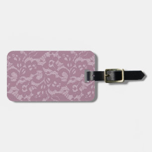 Violet lace luggage tag