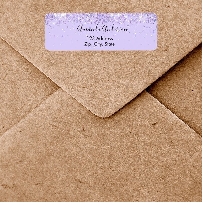 Violet lavender confetti elegant return address label (Creator Uploaded)