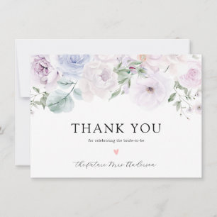 Violet Lavender Floral Bridal Shower Thank You Card