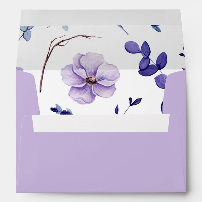 Violet Lavender Floral Envelope (Back (Bottom))