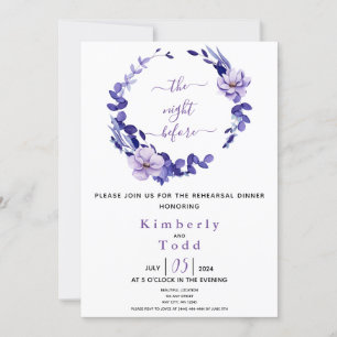 Violet & Lavender Floral Rehearsal Dinner Invitati Invitation