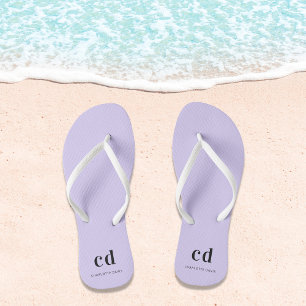 Violet lavender monogram initials name thongs