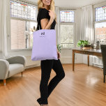 Violet lavender monogram initials name tote bag<br><div class="desc">A trendy violet,  lavender coloured background. Personalise and add a name and monogram letters.</div>