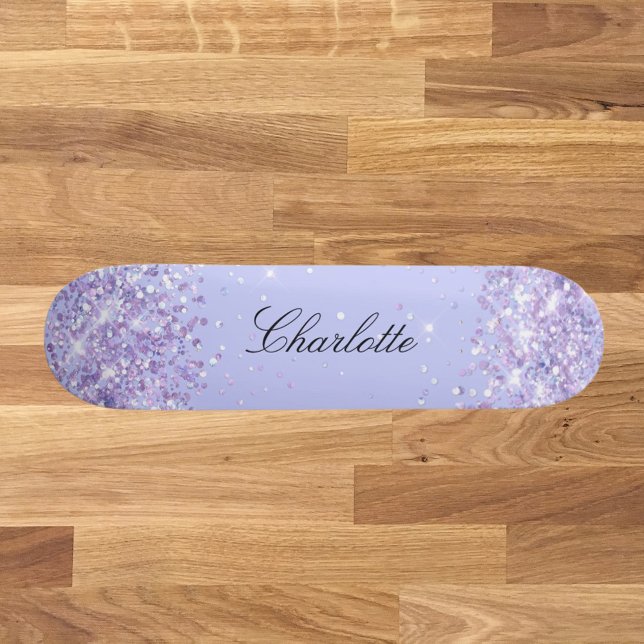Violet lavender name elegant skateboard (Creator Uploaded)