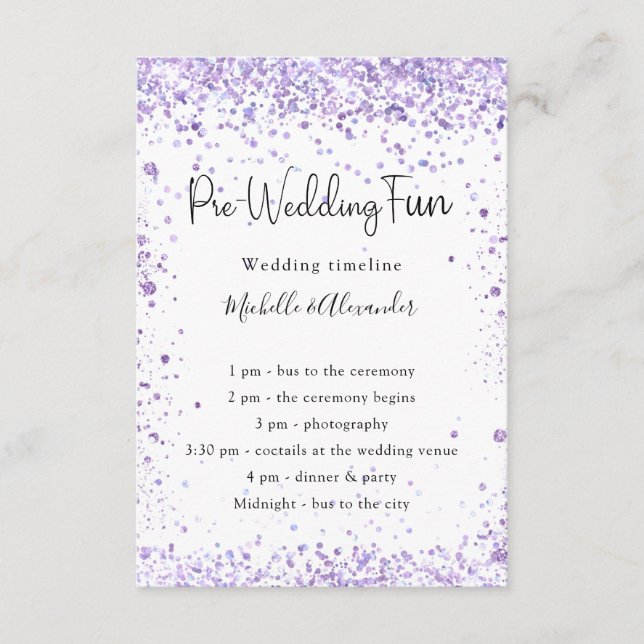 Violet lavender pre wedding program (Front)