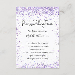 Violet lavender pre wedding program