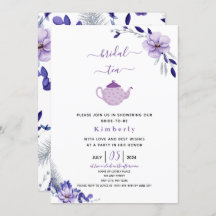 Violet Lavender & Silver Floral Bridal Tea