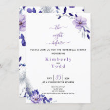 Violet Lavender & Silver Floral Rehearsal Dinner I