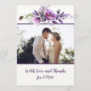 Violet Lavender Wildflowers Photo Thank You Cards