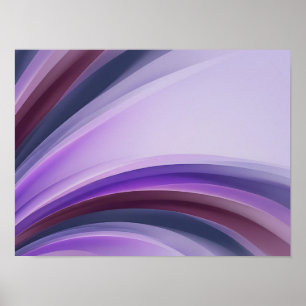 Violet Layered Curves Modern Abstract Poster