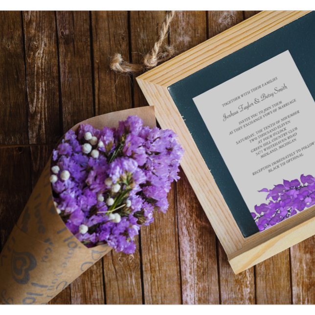 Violet Leaves Wedding Invitations (Creator Uploaded)