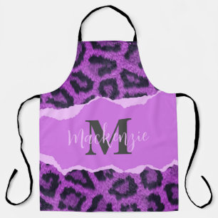 Violet Leopard Print Apron
