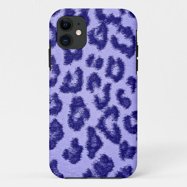 Violet Leopard Print Skin Case-Mate iPhone Case (Back)