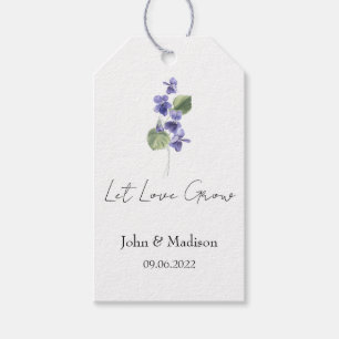 Violet Let love grow wedding seed Gift Tags
