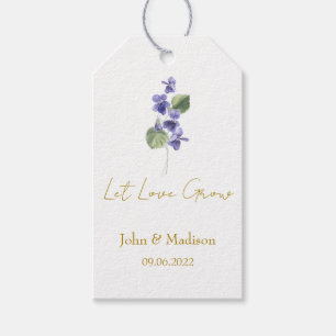 Violet Let love grow wedding seed Gift Tags