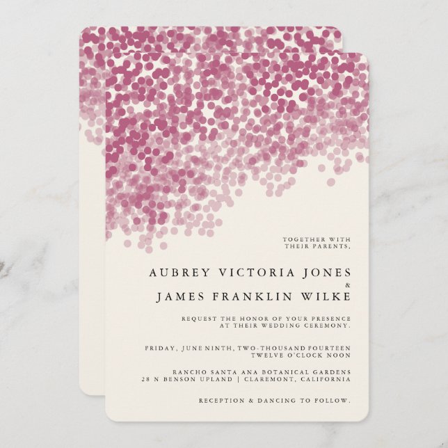 Violet Light Shower | Rustic Wedding Invitations (Front/Back)
