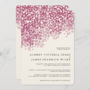 Violet Light Shower Rustic Wedding Invitations