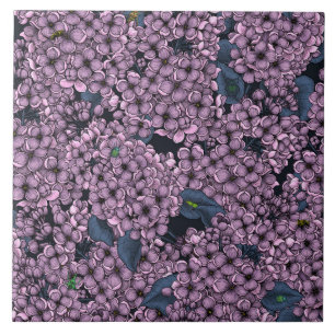 Violet Lilac garden Ceramic Tile