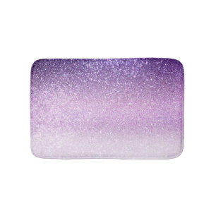 Violet Lilac Pastel Purple Triple Glitter Ombre Bath Mat