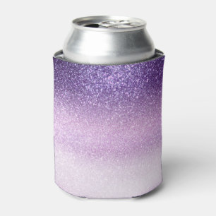 Violet Lilac Pastel Purple Triple Glitter Ombre Can Cooler