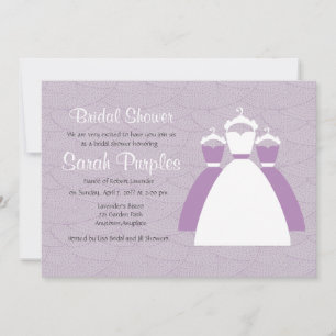 Violet Lilac Purple Custom Bridal Shower Invites