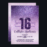 Violet Lilac Purple Triple Glitter Ombre Sweet 16 Invitation<br><div class="desc">This girly, modern, and glittering sweet sixteen birthday party invitation is perfect for your teenage daughter's special day. It features a faux printed violet purple into lilac purple into pastel purple sparkly glitter ombre gradient. It's chic, elegant, pretty, unique, and cool; all the qualities your daughter will want for her...</div>