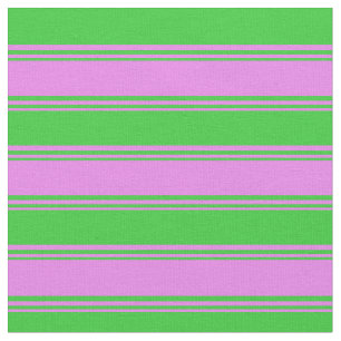 Violet & Lime Green Coloured Striped/Lined Pattern Fabric