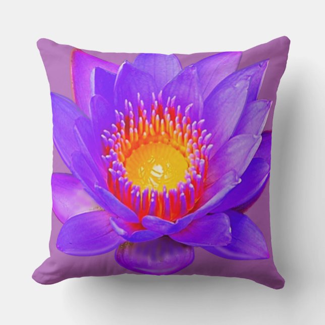 Violet Lotus Flower Cushion (Front)