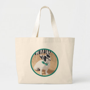 Violet Loves You! French Bulldog Art for Rescue! Large Tote Bag