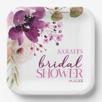Violet Magenta Purple Floral Bridal Shower