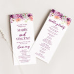 Violet Magenta Purple Floral Flowers Wedding Program<br><div class="desc">This is a Fall Violet Magenta Purple Floral Flowers Wedding Program!</div>