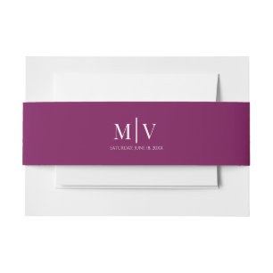 Violet Magenta Purple Wedding Invitation Belly Band