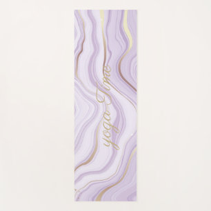 violet marbled watercolor yoga mat