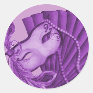 Violet Masquerade Classic Round Sticker