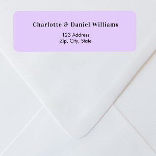 Violet minimalist return address label
