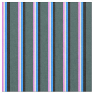 Violet, Mint Cream, Blue, Black & Dark Slate Grey Fabric