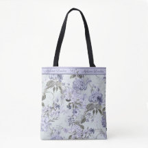 Violet & Mint Hydrangea & Lilacs Personalised Tote