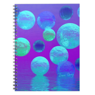 Violet Mist - Cyan and Purple Abstract Light Notebook